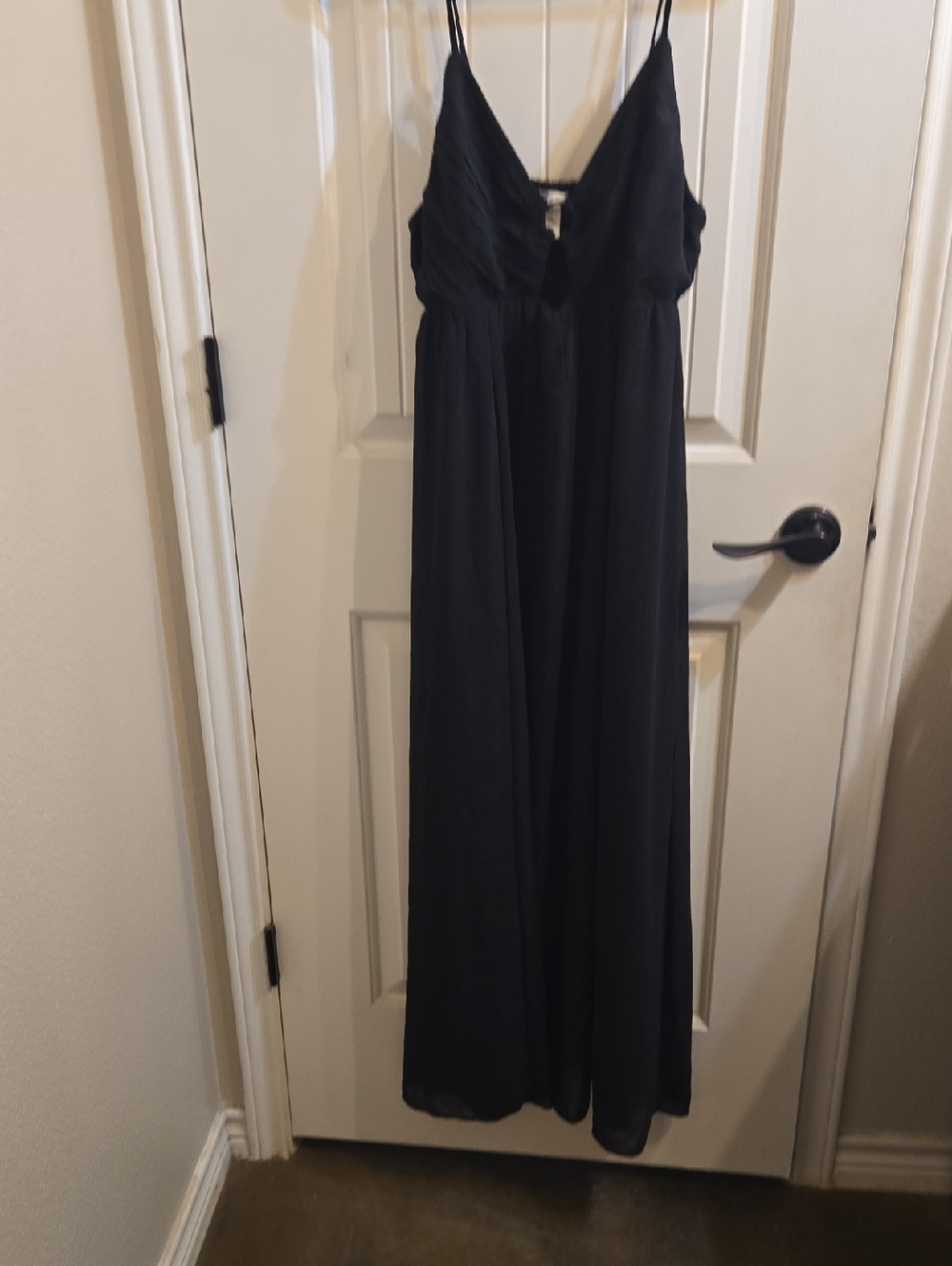 H&M Black V-Neck Spaghetti Strap Maxi Dress